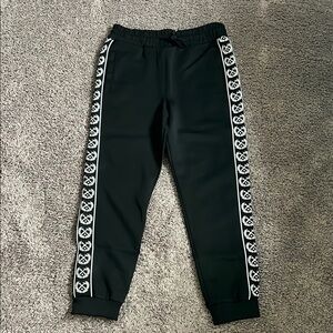 DIXXON Black Sweatpants with White Pattern